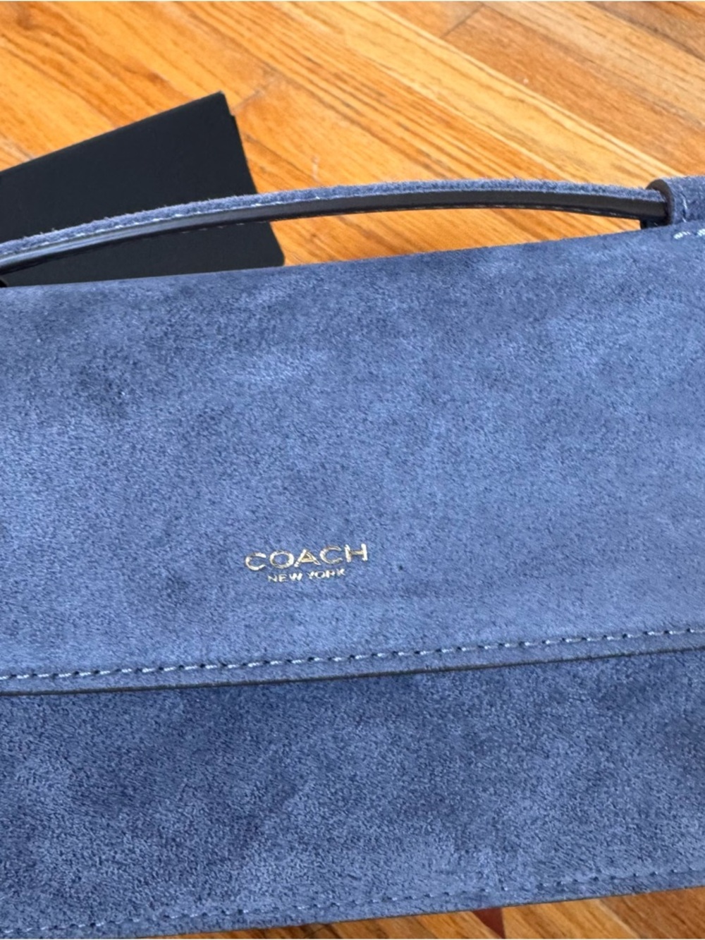 COACH blue Suede Crossbody with adjustable Strap - Picture 10 of 12